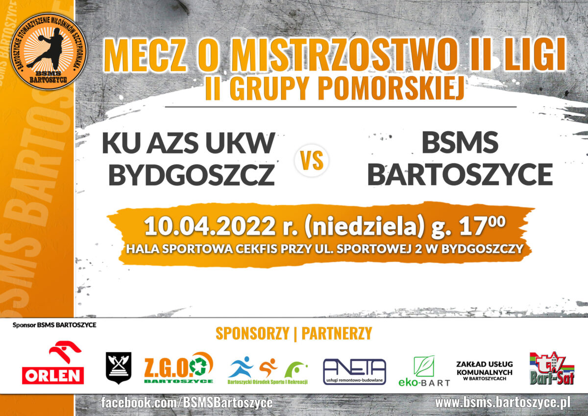 Przed nami mecz z KU AZS UKW Bydgoszcz